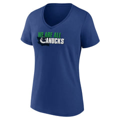 Vancouver Canucks Women's Active Edge V-Neck T-Shirt - Blue - NHL