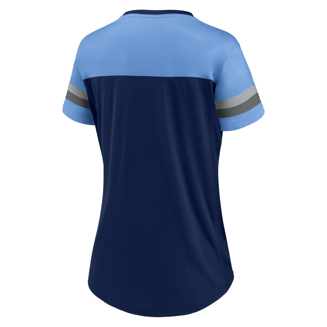 Tennessee Titans Women's Blitz & Glam Lace-Up V-Neck Jersey T-Shirt Navy/Light Blue | Fanatics