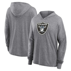 Las Vegas Raiders Women's Cozy Primary Pullover Hoodie Heather Gray | Fanatics