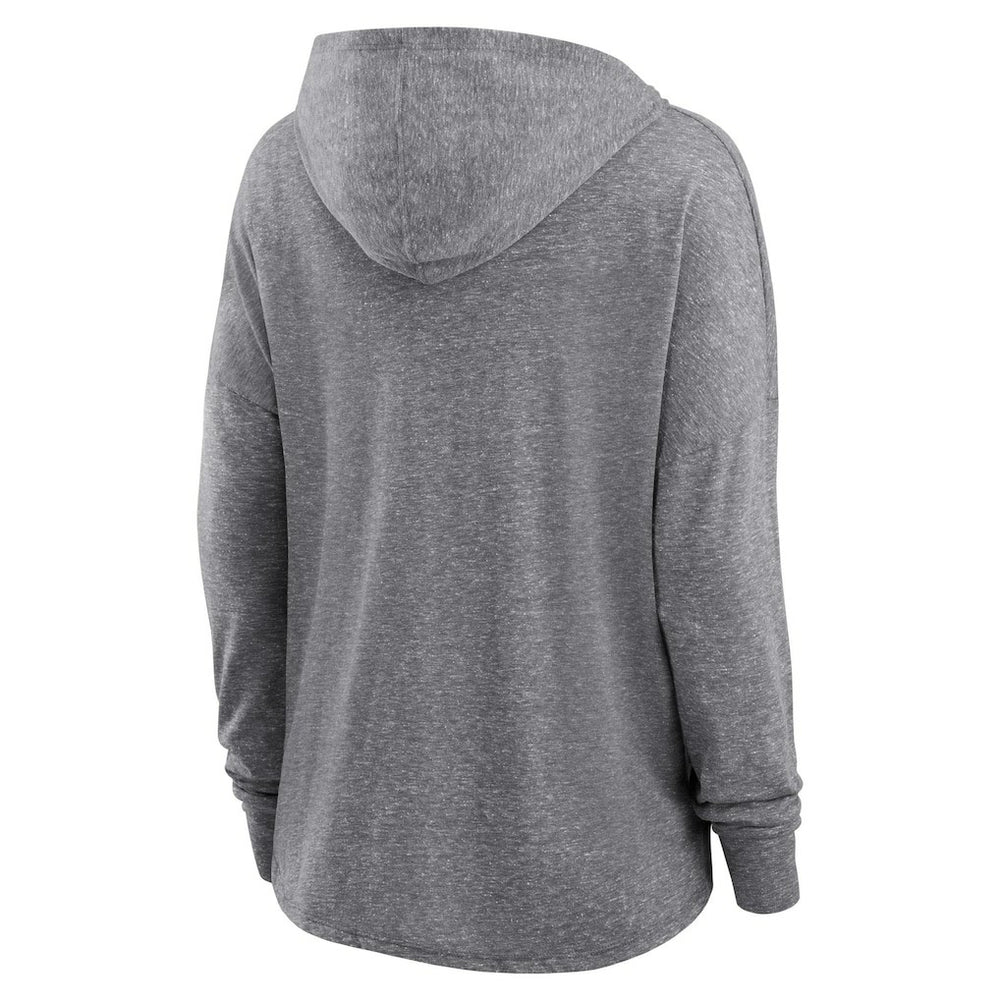 Las Vegas Raiders Women's Cozy Primary Pullover Hoodie Heather Gray | Fanatics
