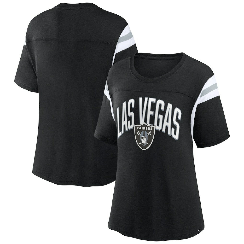 Las Vegas Raiders Women's Earned Stripes T-Shirt Black | Fanatics