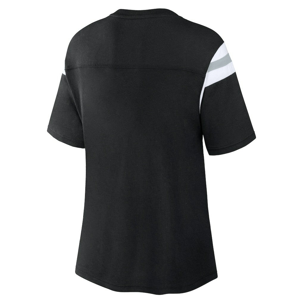 Las Vegas Raiders Women's Earned Stripes T-Shirt Black | Fanatics