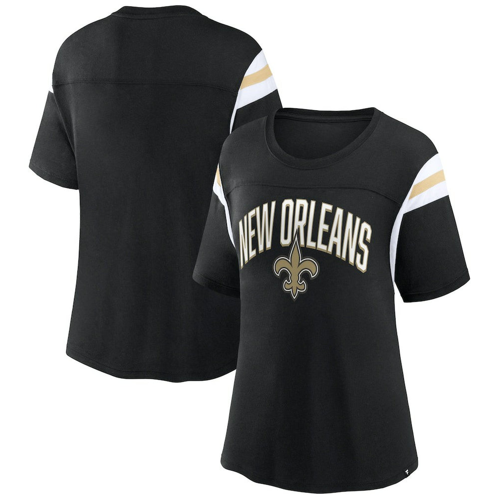 New Orleans Saints Women's Earned Stripes T-Shirt Black | Fanatics