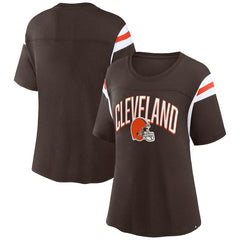 Cleveland Browns Women's Earned Stripes T-Shirt Brown | Fanatics