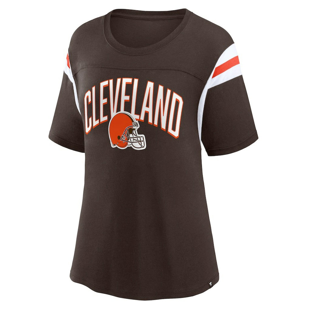 Cleveland Browns Women's Earned Stripes T-Shirt Brown | Fanatics
