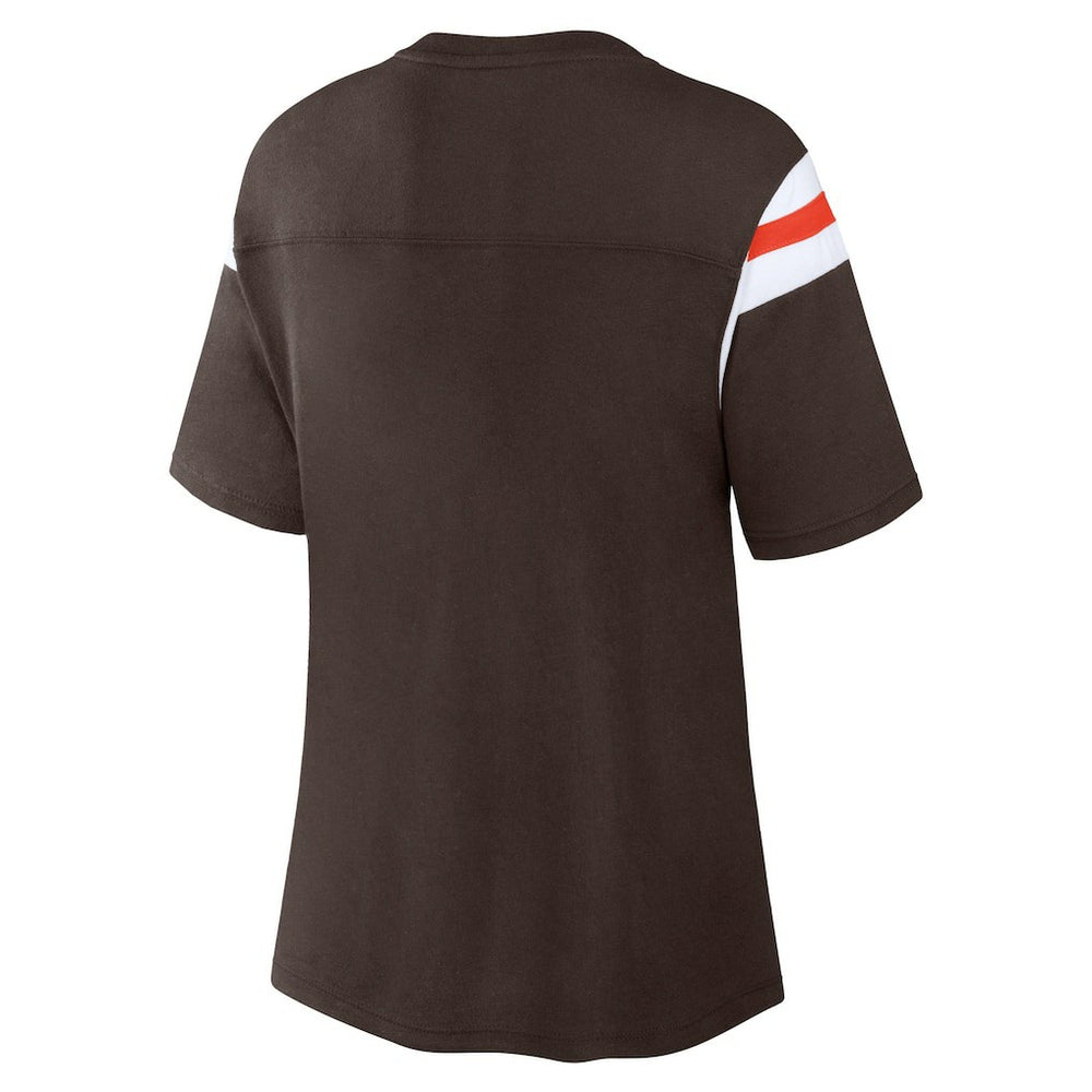 Cleveland Browns Women's Earned Stripes T-Shirt Brown | Fanatics