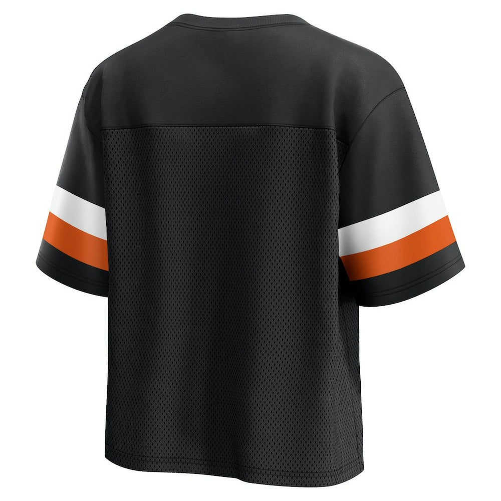 Cincinnati Bengals Women's Established Jersey Cropped V-Neck T-Shirt Black | Fanatics