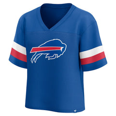 Buffalo Bills Women's Established Jersey Cropped V-Neck T-Shirt Royal | Fanatics