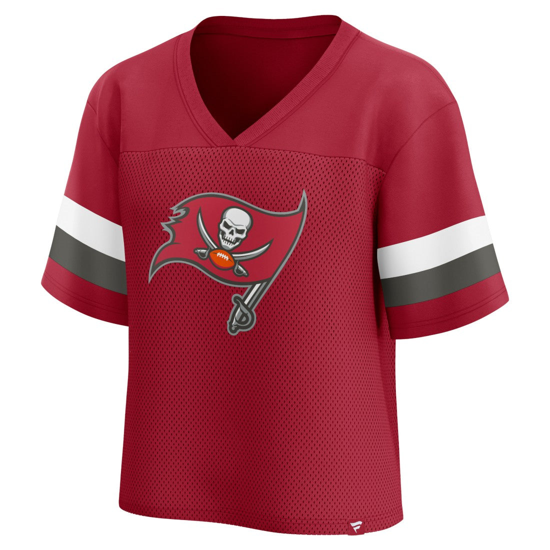 Tampa Bay Buccaneers Women's Established Jersey Cropped V-Neck T-Shirt Red | Fanatics