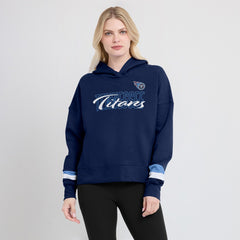 Tennessee Titans Women's Over Under Pullover Hoodie Navy | Fanatics