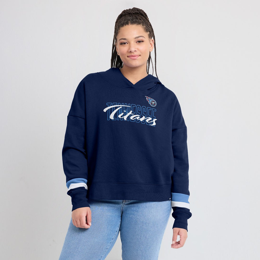 Tennessee Titans Women's Over Under Pullover Hoodie Navy | Fanatics