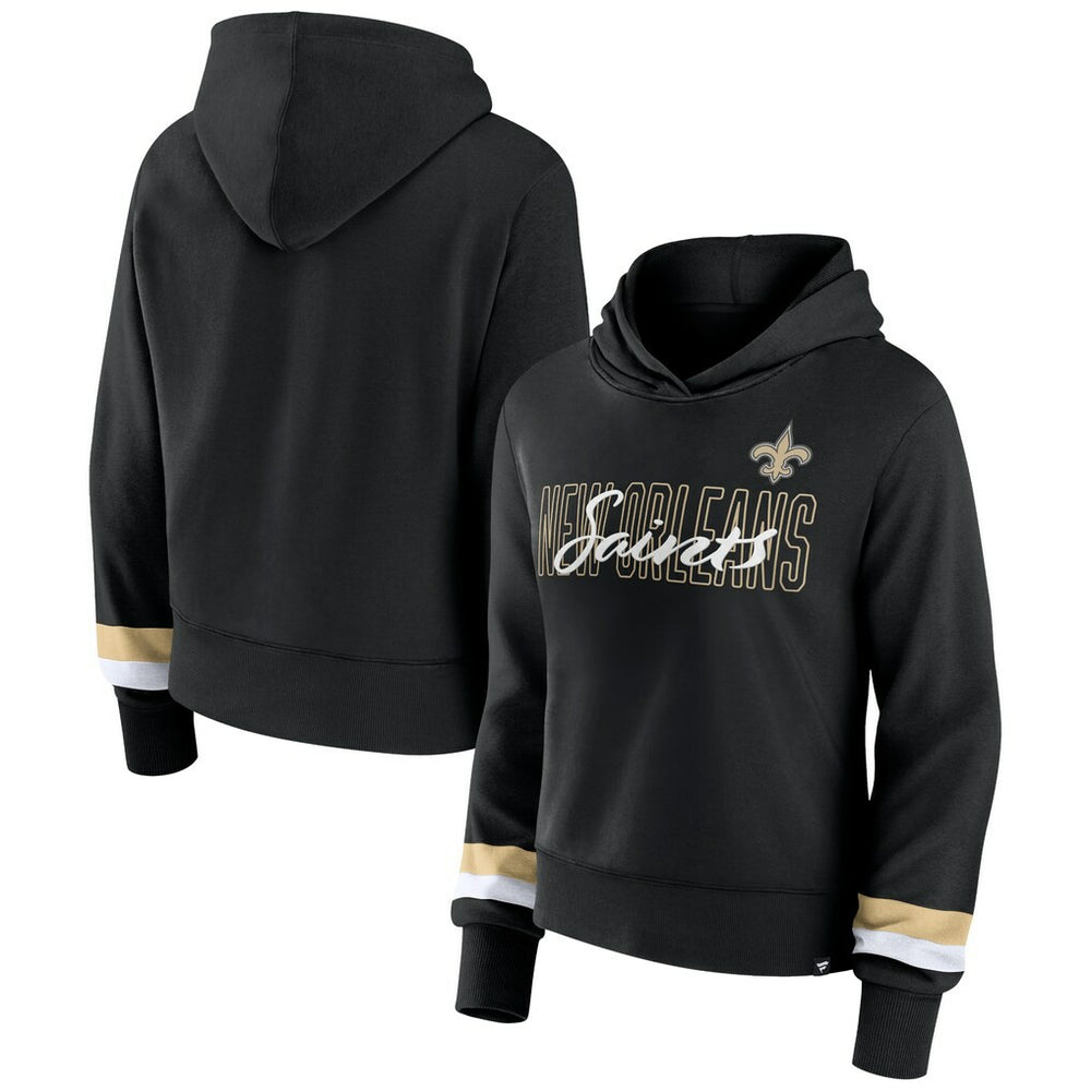 New Orleans Saints Women's Over Under Pullover Hoodie Black | Fanatics