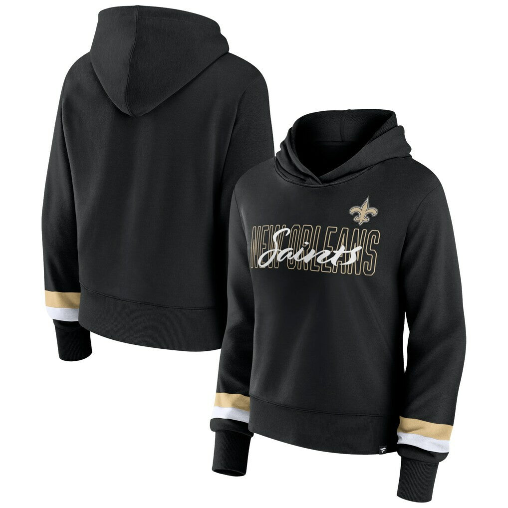 New Orleans Saints Women's Over Under Pullover Hoodie Black | Fanatics