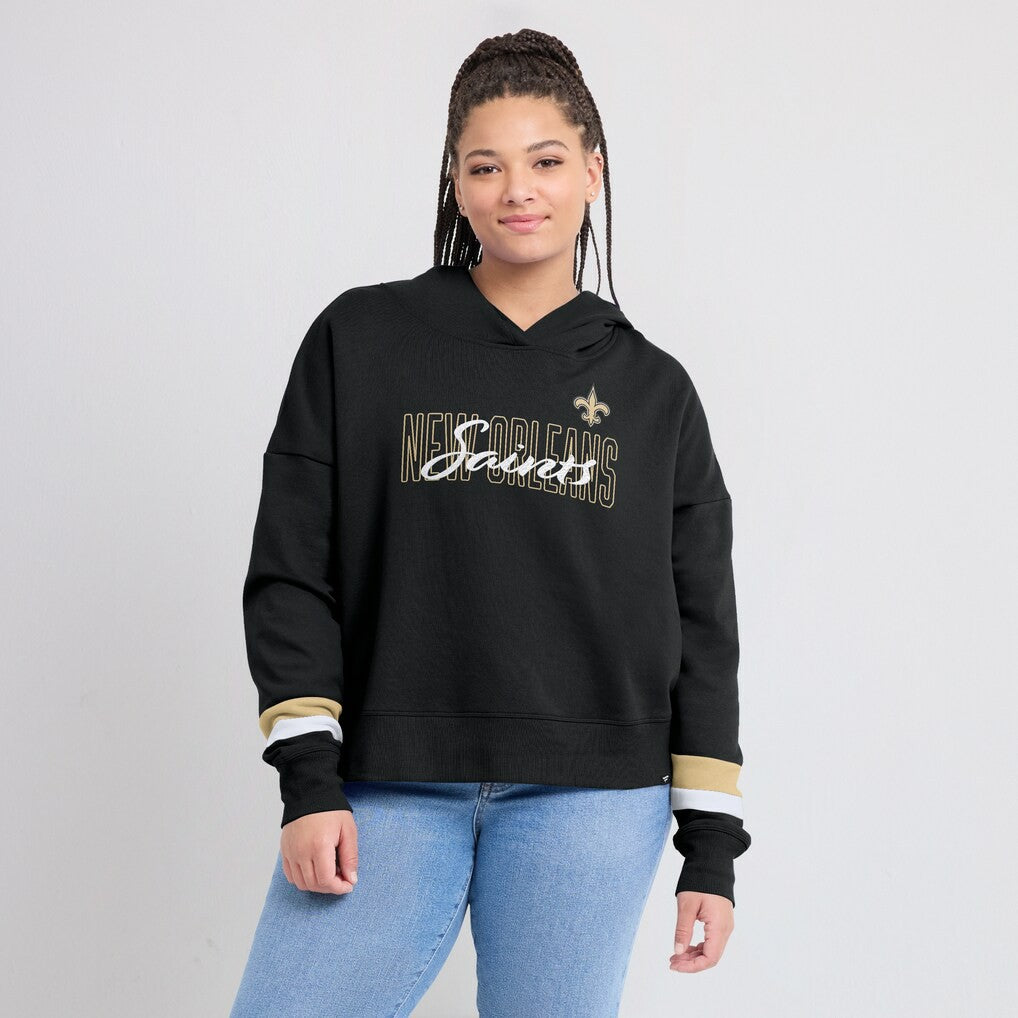 New Orleans Saints Women's Over Under Pullover Hoodie Black | Fanatics