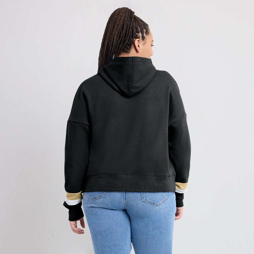 New Orleans Saints Women's Over Under Pullover Hoodie Black | Fanatics