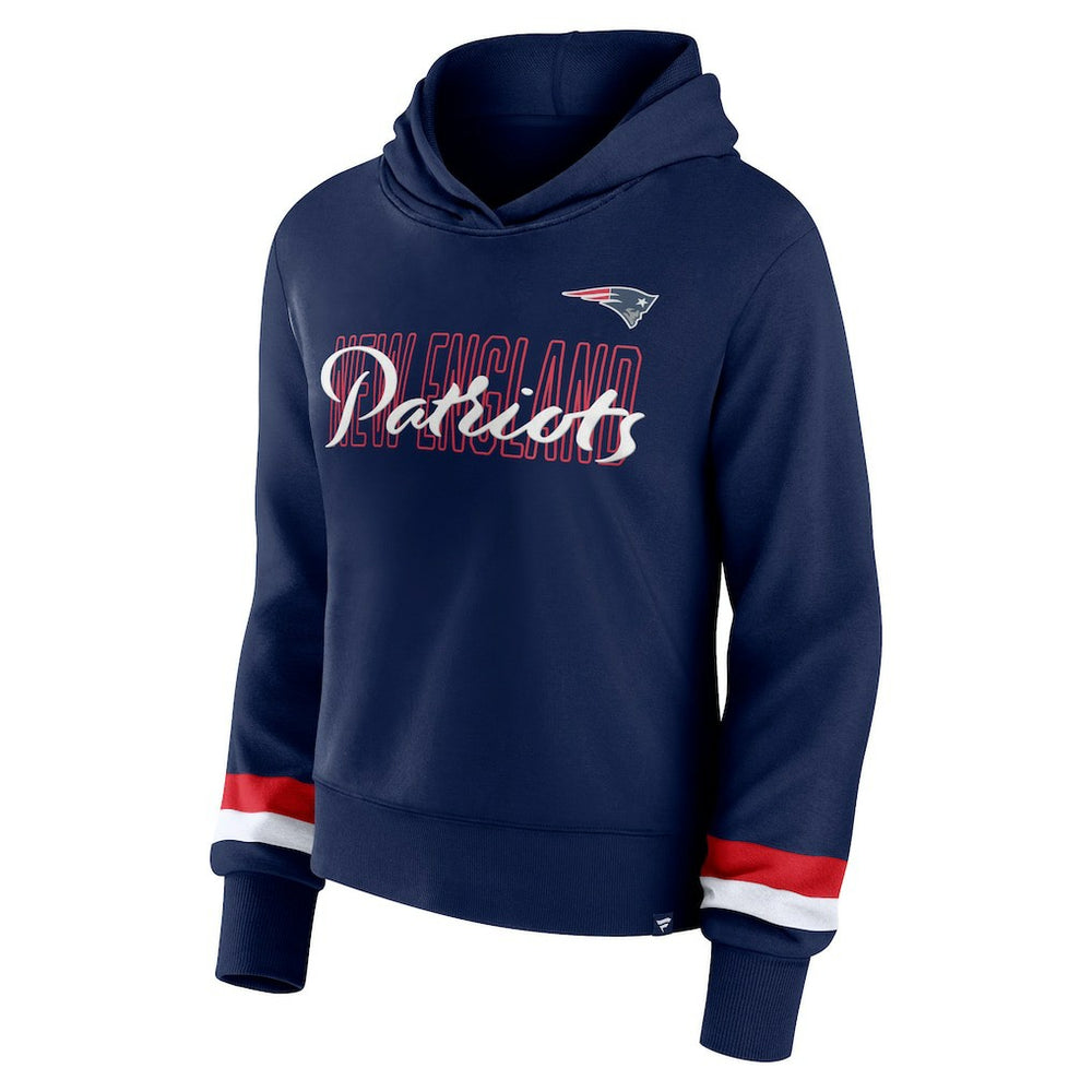 New England Patriots Women's Over Under Pullover Hoodie Navy | Fanatics