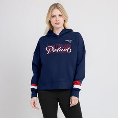 New England Patriots Women's Over Under Pullover Hoodie Navy | Fanatics