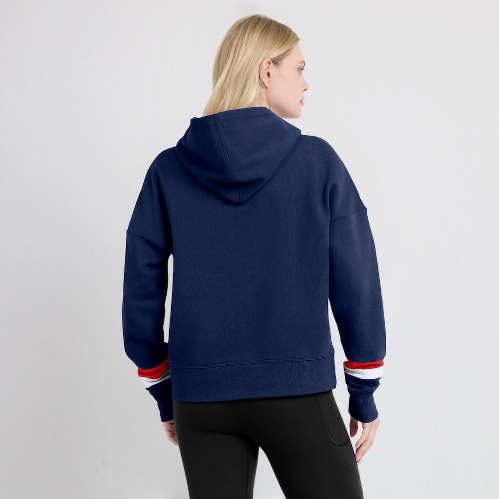 New England Patriots Women's Over Under Pullover Hoodie Navy | Fanatics