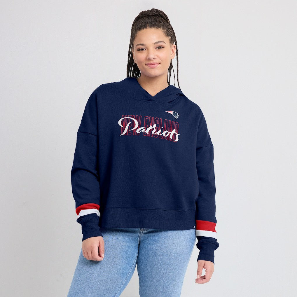 New England Patriots Women's Over Under Pullover Hoodie Navy | Fanatics