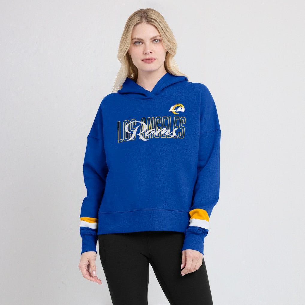 Los Angeles Rams Women's Over Under Pullover Hoodie Royal | Fanatics