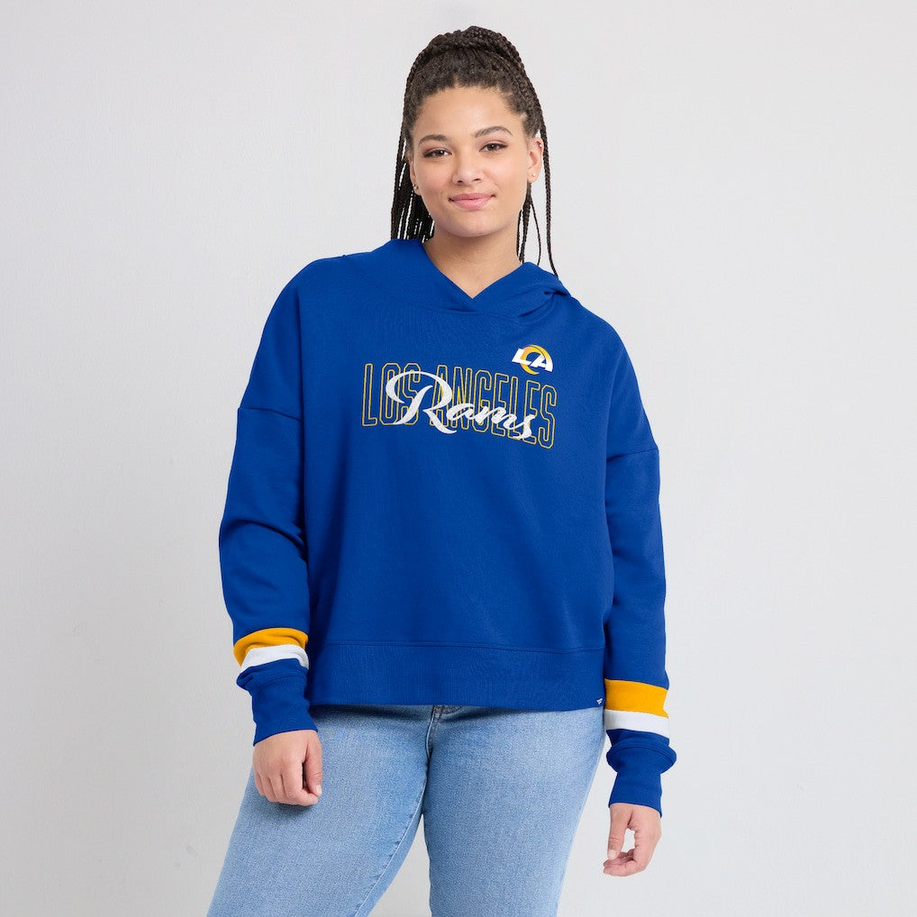 Los Angeles Rams Women's Over Under Pullover Hoodie Royal | Fanatics