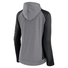New Orleans Saints Women's Blind Side Lightweight Full-Zip Hoodie Heather Gray/College Black | Fanatics