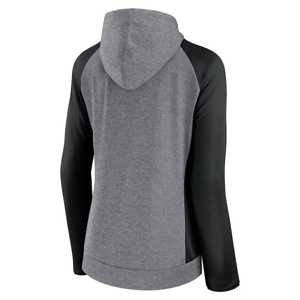 Carolina Panthers Women's Blind Side Lightweight Full-Zip Hoodie Heather Gray/College Black | Fanatics