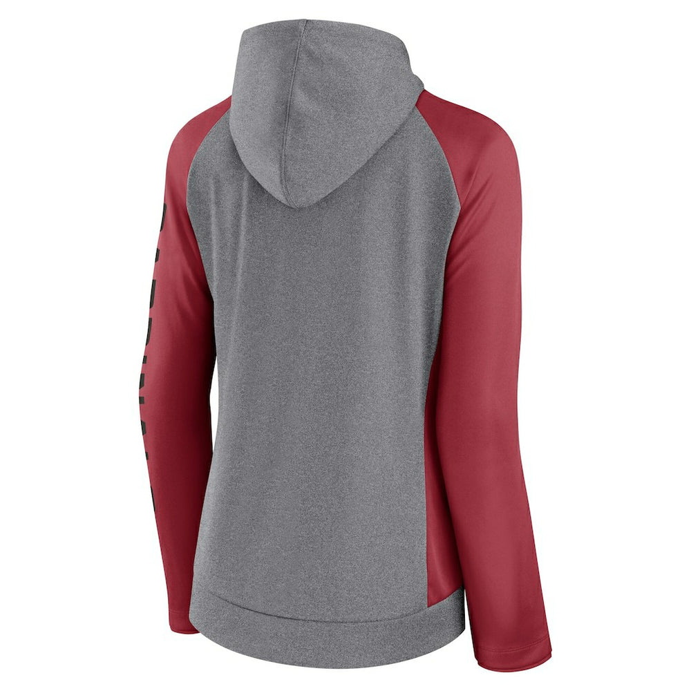 Arizona Cardinals Women's Blind Side Lightweight Full-Zip Hoodie Heather Gray/College Cardinal | Fanatics