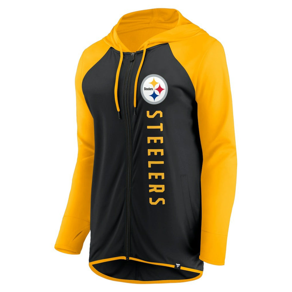 Pittsburgh Steelers Women's Forever Fan Full-Zip Hoodie Black/Gold | Fanatics