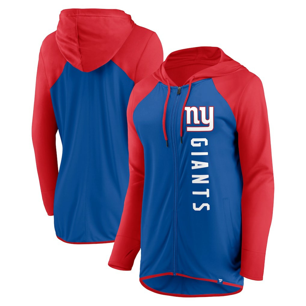 New York Giants Women's Forever Fan Full-Zip Hoodie Royal/Red | Fanatics