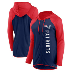 New England Patriots Women's Forever Fan Full-Zip Hoodie Navy/Red | Fanatics