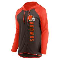 Cleveland Browns Women's Forever Fan Full-Zip Hoodie Brown/Orange | Fanatics
