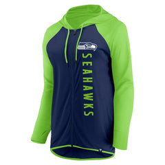 Seattle Seahawks Women's Forever Fan Full-Zip Hoodie College Navy/Neon Green | Fanatics