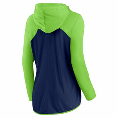 Seattle Seahawks Women's Forever Fan Full-Zip Hoodie College Navy/Neon Green | Fanatics