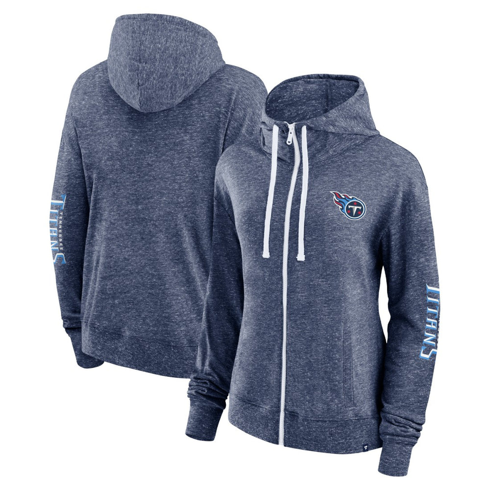 Tennessee Titans Women's Opening Coin Flip Lightweight Full-Zip Hoodie Heather Navy | Fanatics