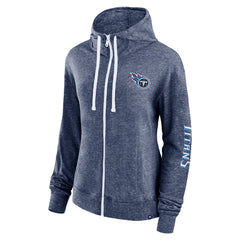 Tennessee Titans Women's Opening Coin Flip Lightweight Full-Zip Hoodie Heather Navy | Fanatics