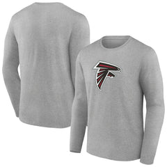 Atlanta Falcons Primary Team Logo Long Sleeve T-Shirt Heather Gray | NFL