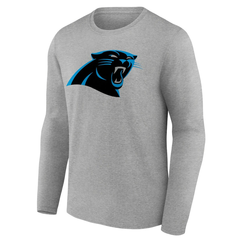 Carolina Panthers Primary Team Logo Long Sleeve T-Shirt Heather Gray | NFL