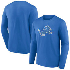 Detroit Lions Primary Team Logo Long Sleeve T-Shirt Blue | NFL