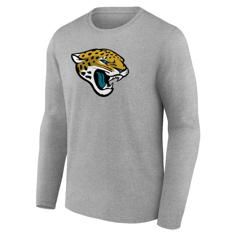 Jacksonville Jaguars Primary Team Logo Long Sleeve T-Shirt Heather Gray | NFL