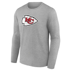 Kansas City Chiefs Primary Team Logo Long Sleeve T-Shirt Heather Gray | NFL