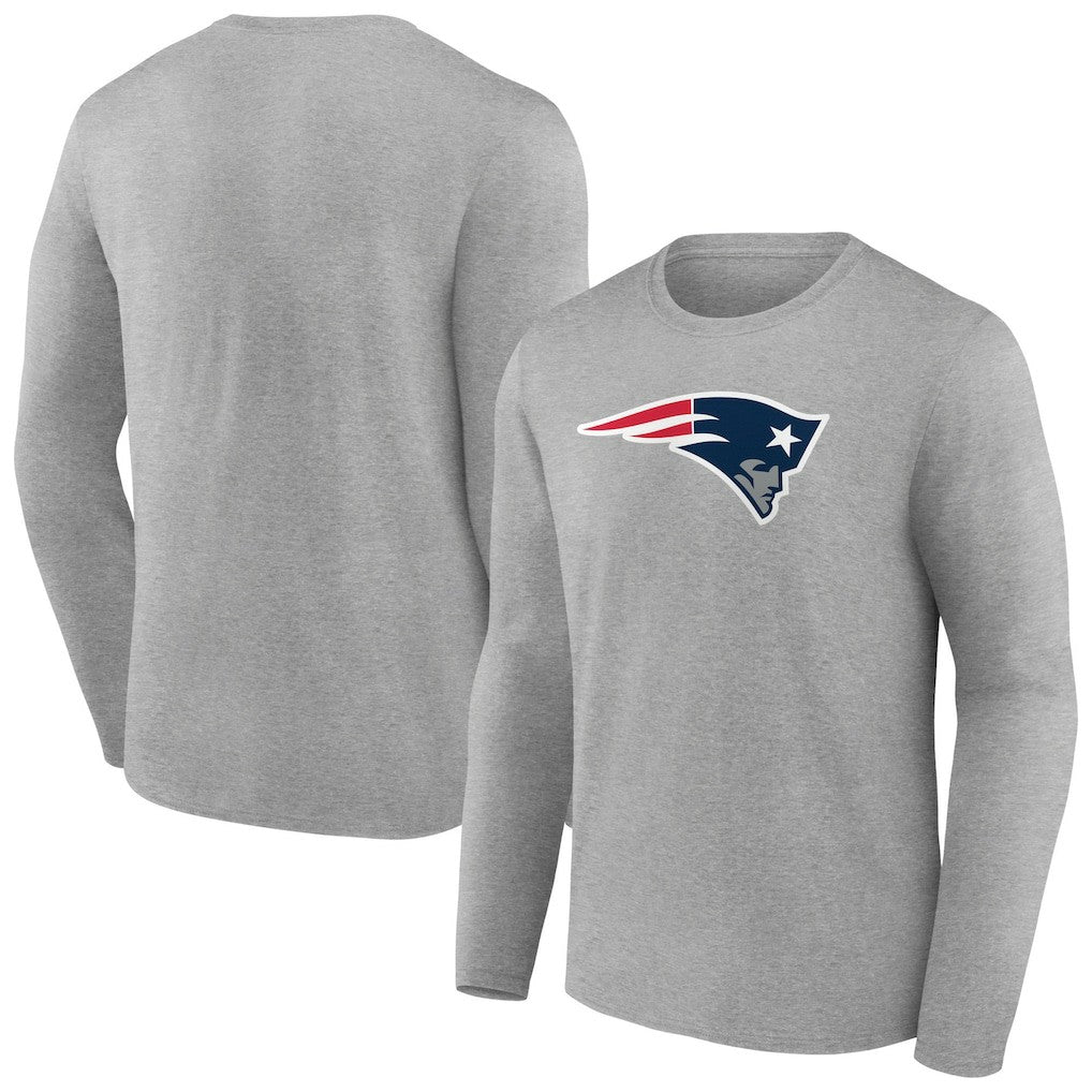 New England Patriots Primary Team Logo Long Sleeve T-Shirt Heather Gray | NFL