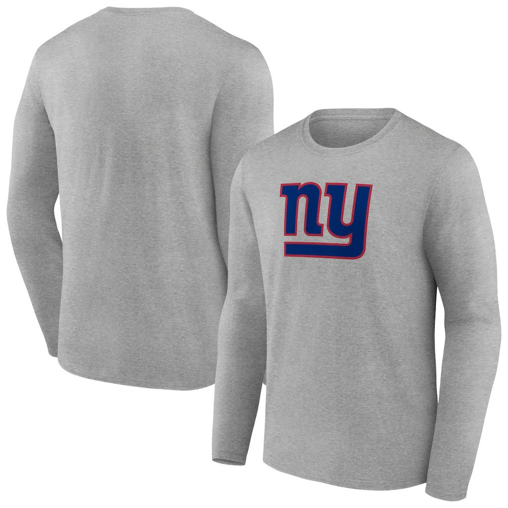 New York Giants Primary Team Logo Long Sleeve T-Shirt Heather Gray | NFL