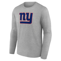 New York Giants Primary Team Logo Long Sleeve T-Shirt Heather Gray | NFL