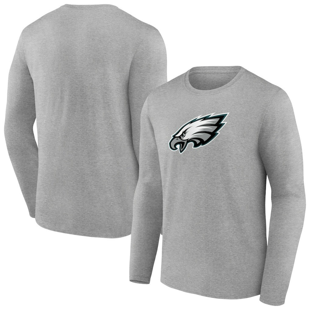 Philadelphia Eagles Primary Team Logo Long Sleeve T-Shirt Heather Gray | NFL