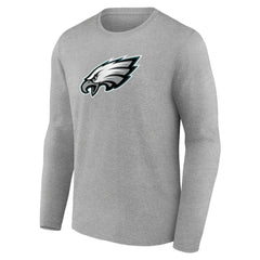 Philadelphia Eagles Primary Team Logo Long Sleeve T-Shirt Heather Gray | NFL