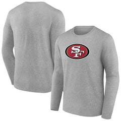 San Francisco 49ers Primary Team Logo Long Sleeve T-Shirt Heather Gray | NFL