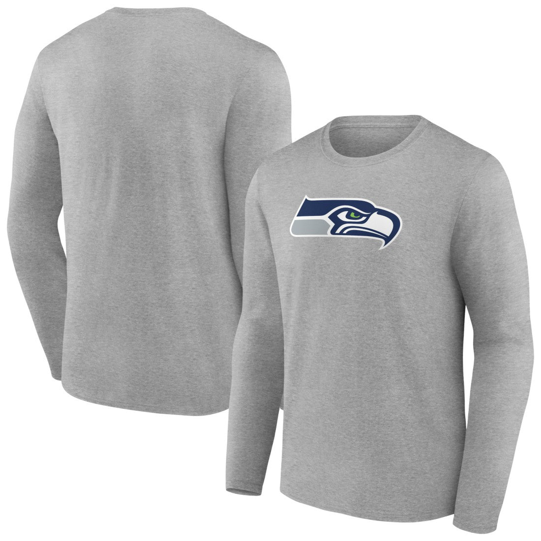 Seattle Seahawks Primary Team Logo Long Sleeve T-Shirt Heather Gray | NFL