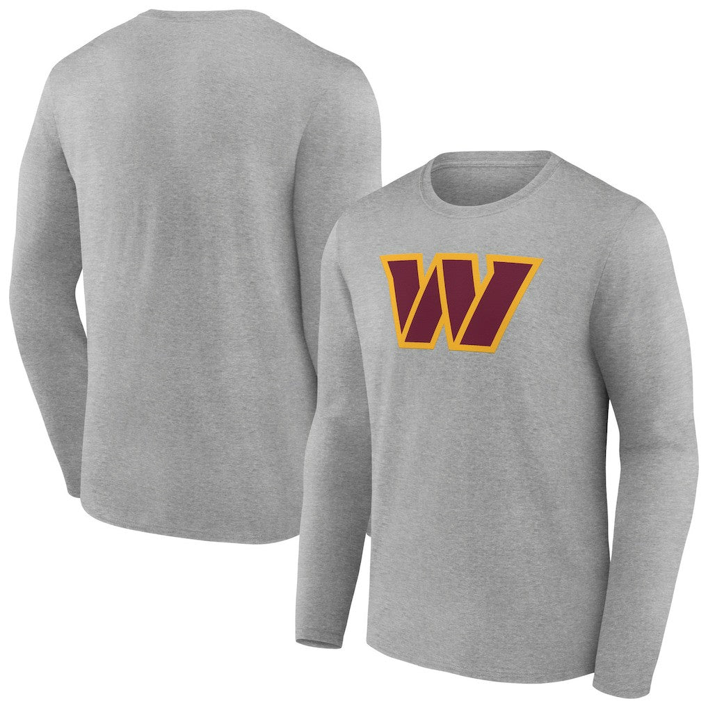 Washington Commanders Primary Team Logo Long Sleeve T-Shirt Heather Gray | NFL