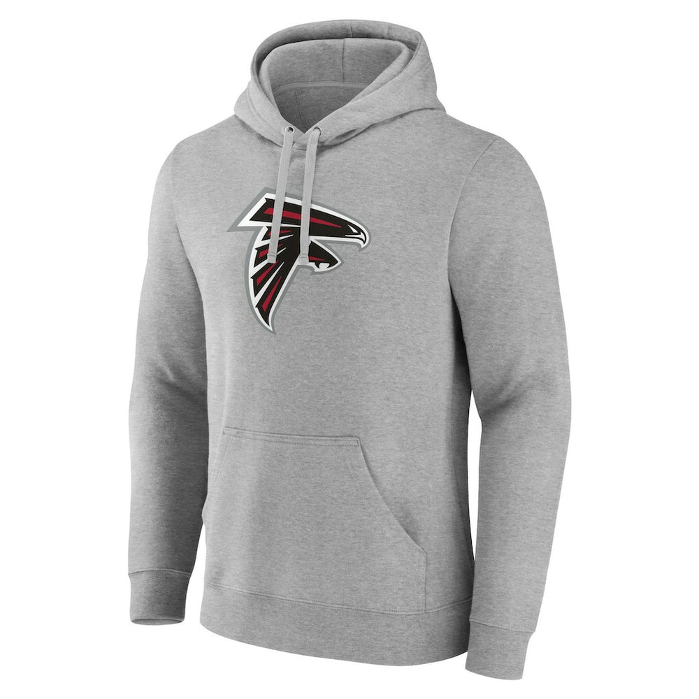 Atlanta Falcons Primary Team Logo Fitted Pullover Hoodie Heather Gray | NFL
